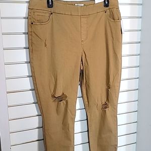 Westbound Woman Jeans 24W High Rise Fit And Skinny  Khaki Regular Length